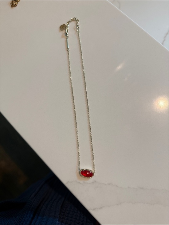 Kendra Scott Jewelry - Kendra Scott Gold Necklace with Red Oval Pendant